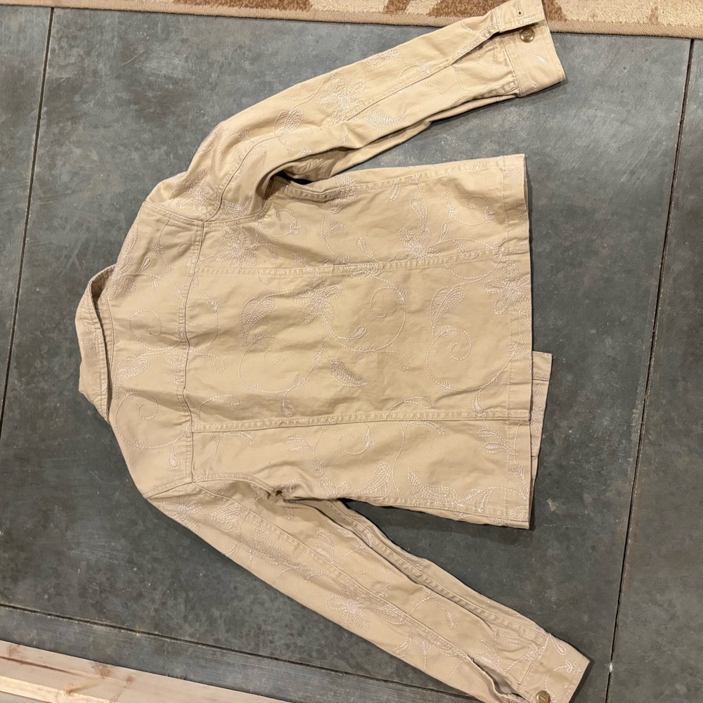 Tan Embroidered Jacket - Picture 4 of 6